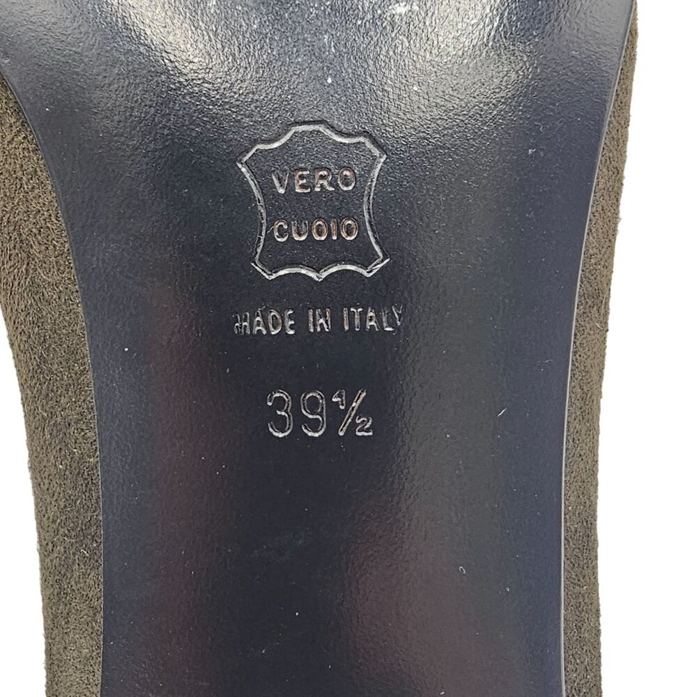 NEW Giorgio Armani Womens 9M Italian Dark Green Suede Leather Dress Shoe Heel - Picture 11 of 11